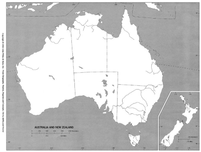 outline map of australia with states. On a blank outline map label