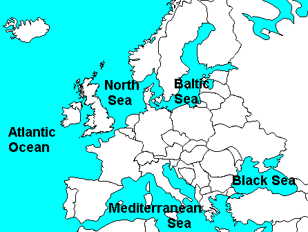 Europe Map Of Oceans And Seas