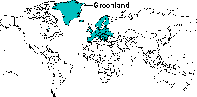 World Map Greenland