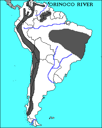 orinoco river on map. [map]