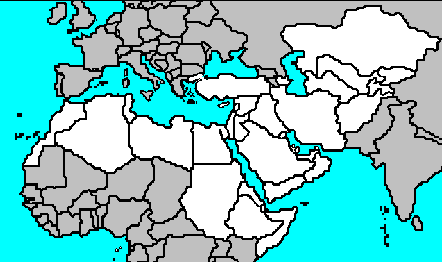map of north africa and southwest asia