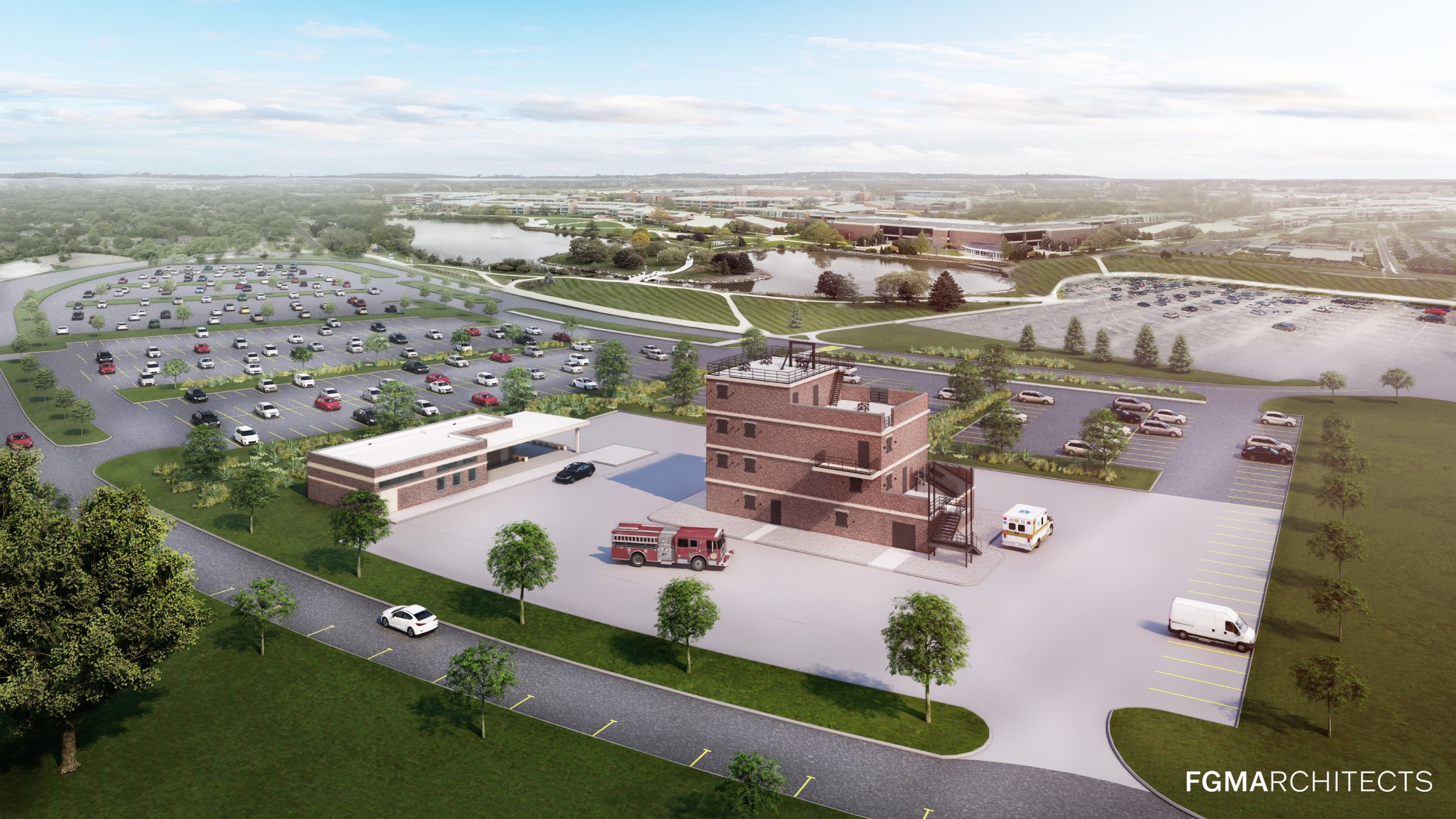 Canning Student Center rendering, exterior view
