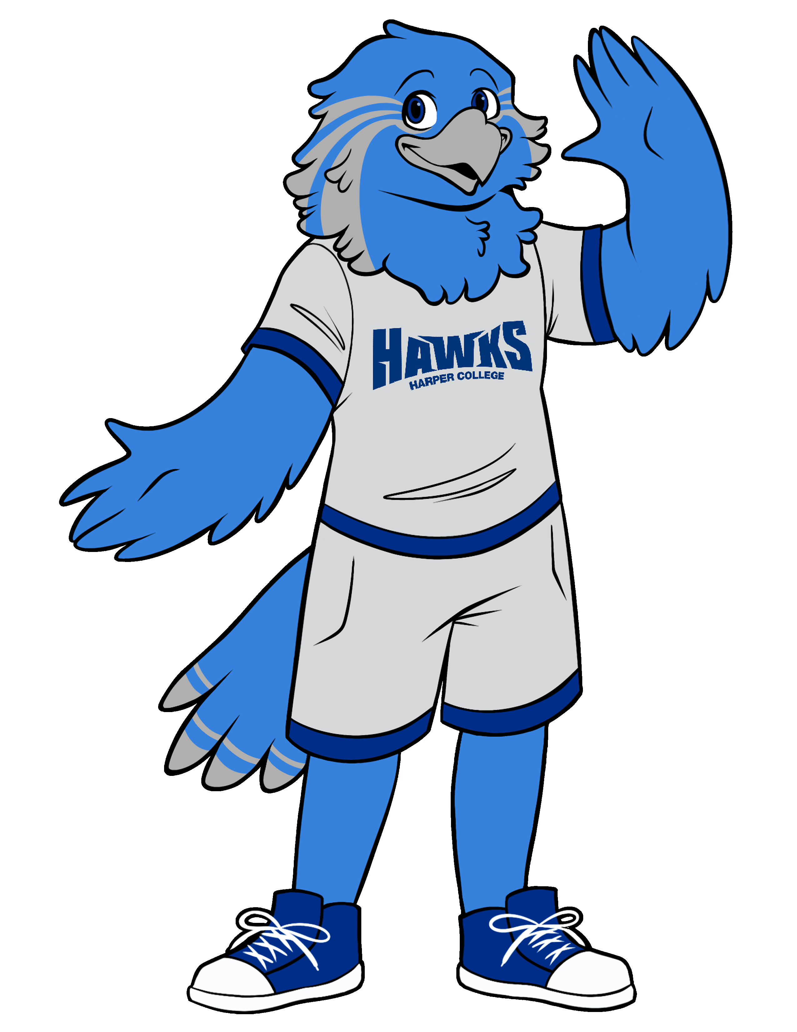 Rainey mascot waving.