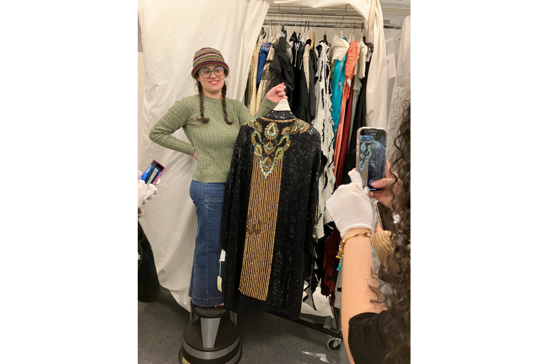 Intricately beaded and sequined coat.