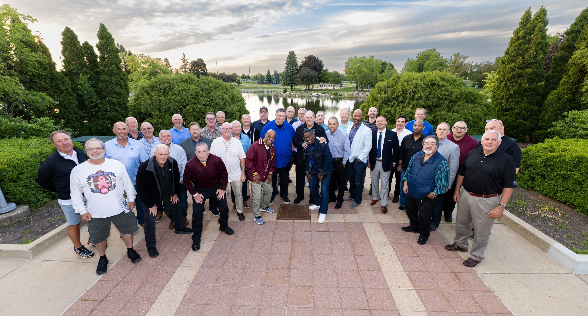 A group photo of alumni at the 2026 Harper College Football Alumni Reunion
