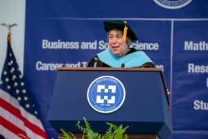 Commencement speaker Dr. Martha Kanter addresses graduates