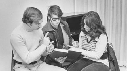 Students who are deaf receive support at Harper College in the 1970s.
