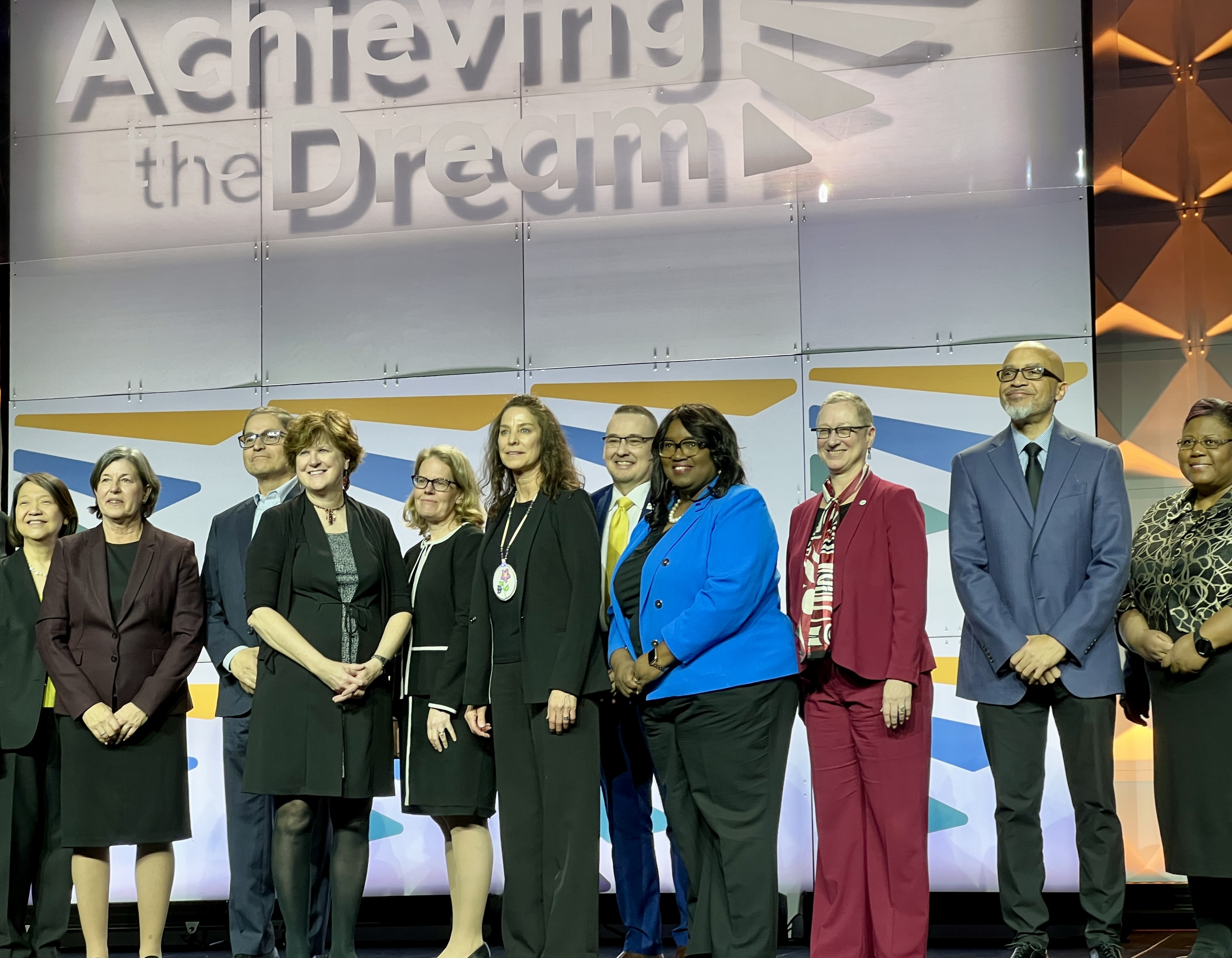Dr. Avis Proctor and other community college leaders represent institutions that have won the Leah Meyer Austin Award from Achieving the Dream.