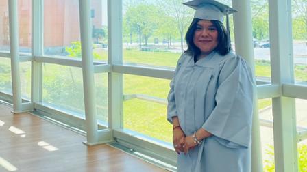 Adaly Gonzalez in her cap and gown