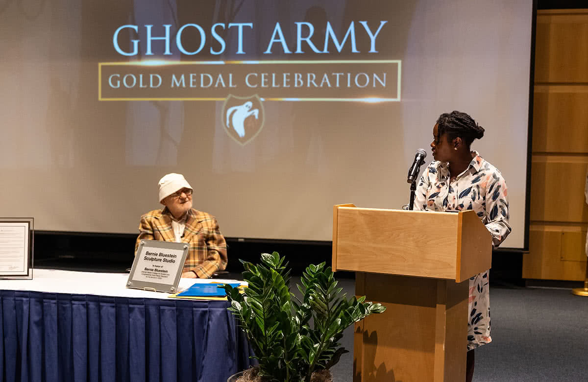 Bernie Bluestein Congressional Gold Medal Event Yasmeen Bankole Sen. Dick Durbin