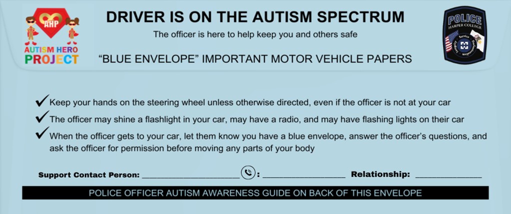 A Blue Envelope is pictures with the information it contains
