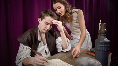 Harper College students Matthew Crutchfield and Jamie McCalister in Shakespeare in Love
