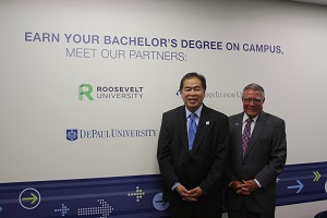 DePaul President Dr. Gabriel Esteban and Harper President Dr. Ken Ender