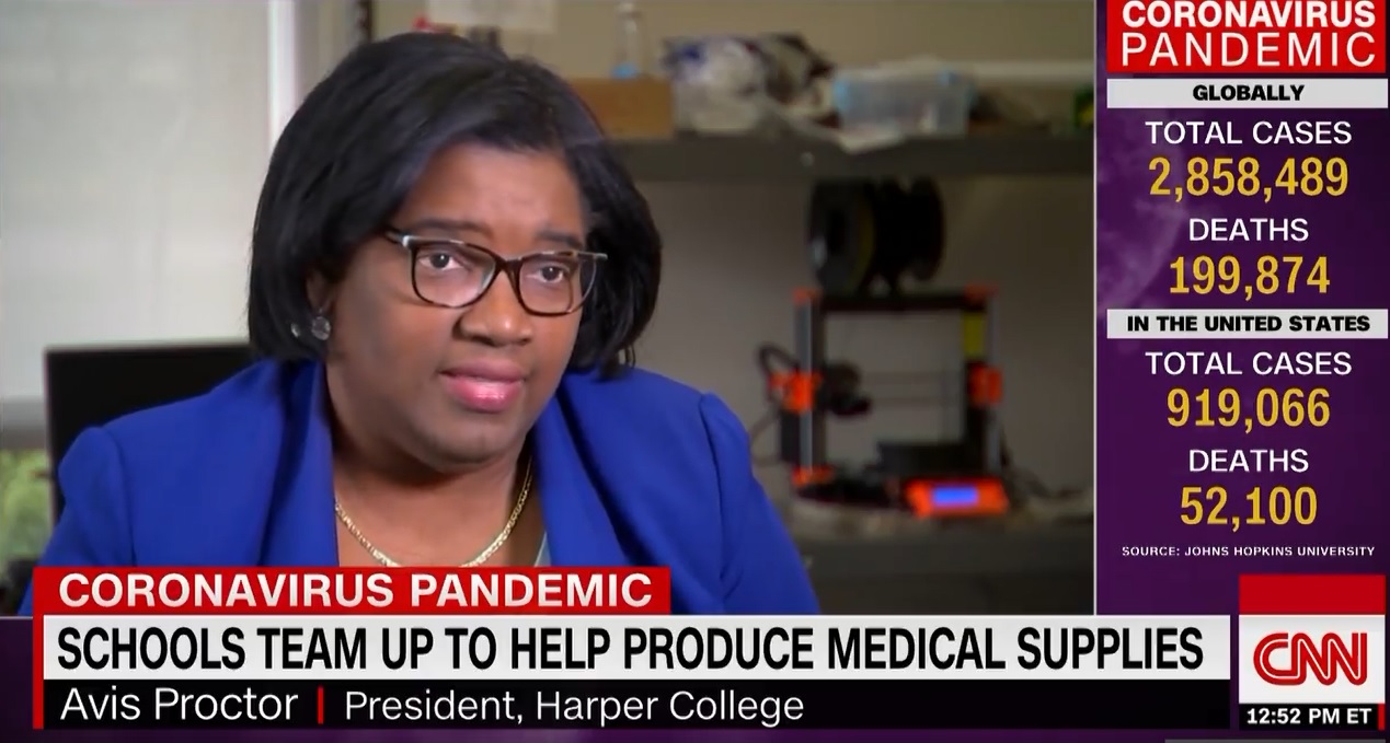 Dr. Avis Proctor, Harper College president, interviewed on CNN