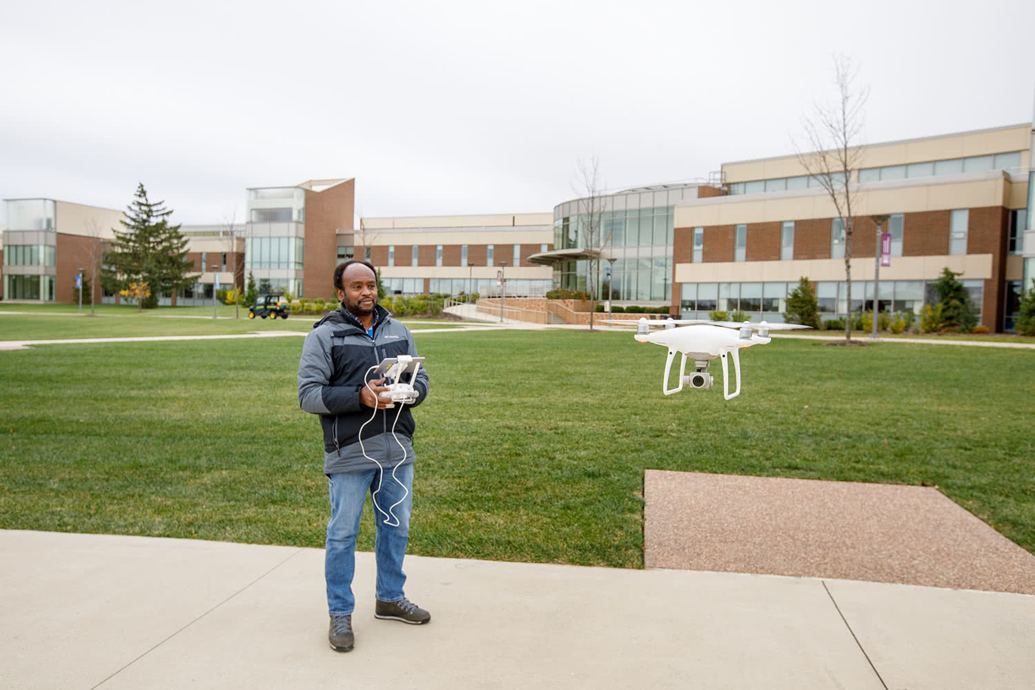 Mukila Maitha flies a drone