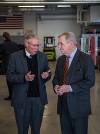 Harper College President Ken Ender and U.S. Senator Dick Durbin speak