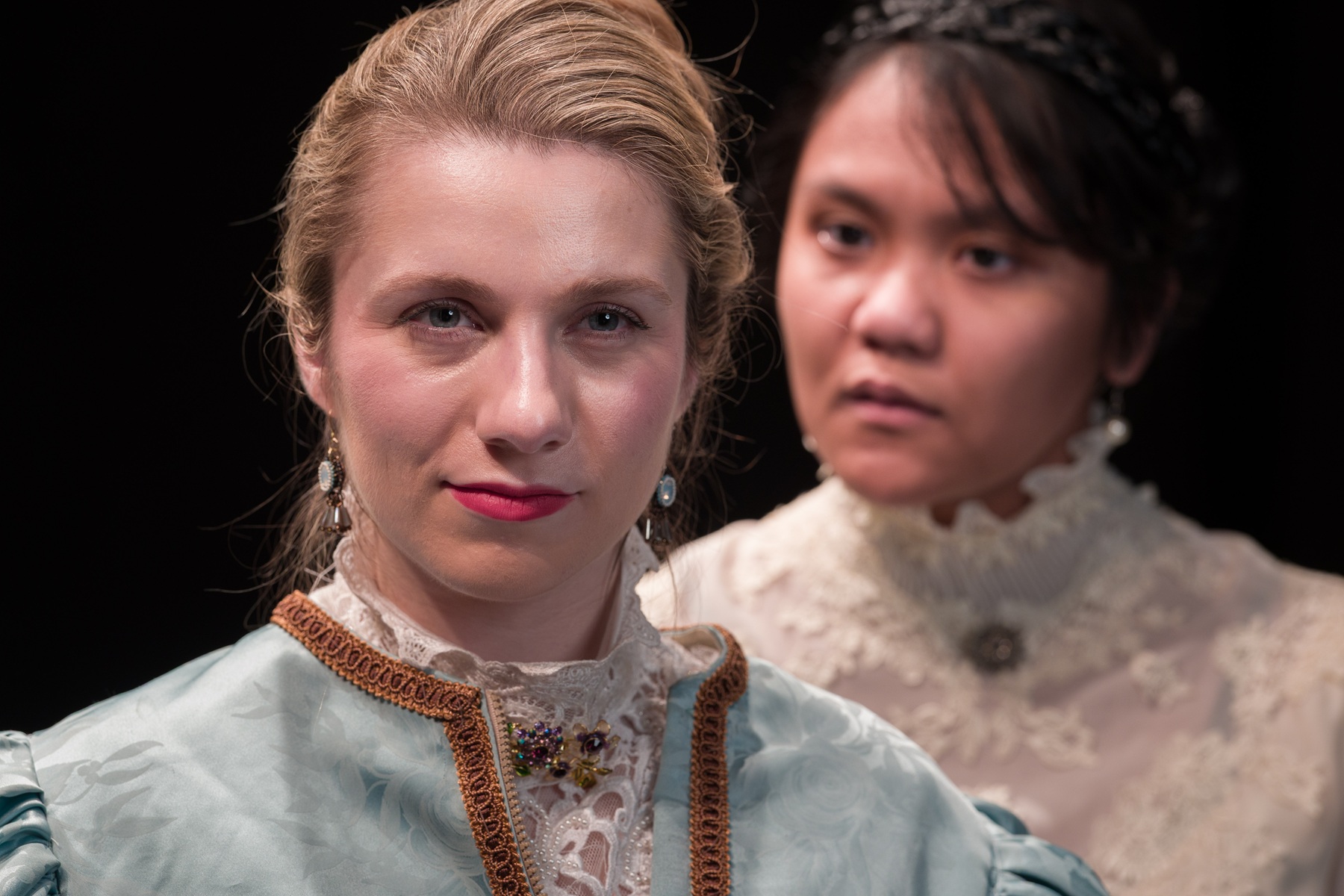  Catherine Athenson and Catherine Bautista act out a scene in "Gaslight"