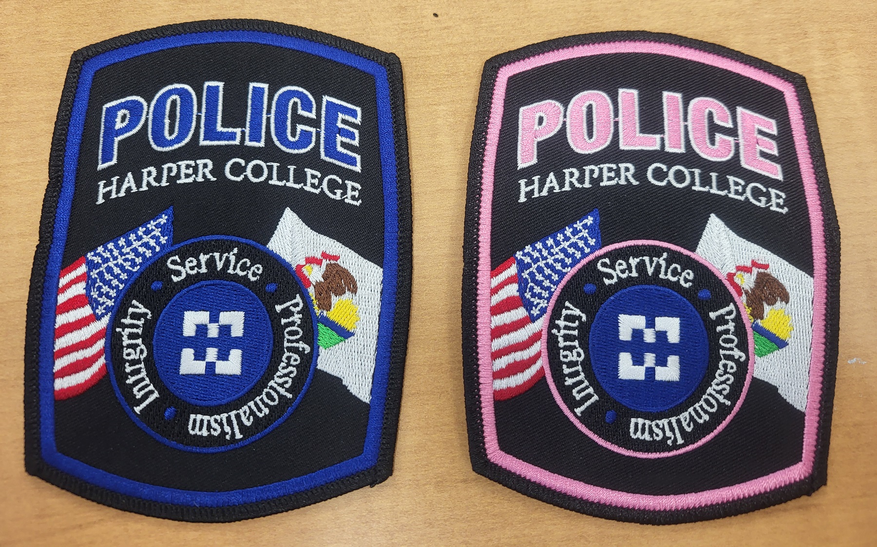 Harper College Police Department Pink Patches for Breast Cancer Awareness Month