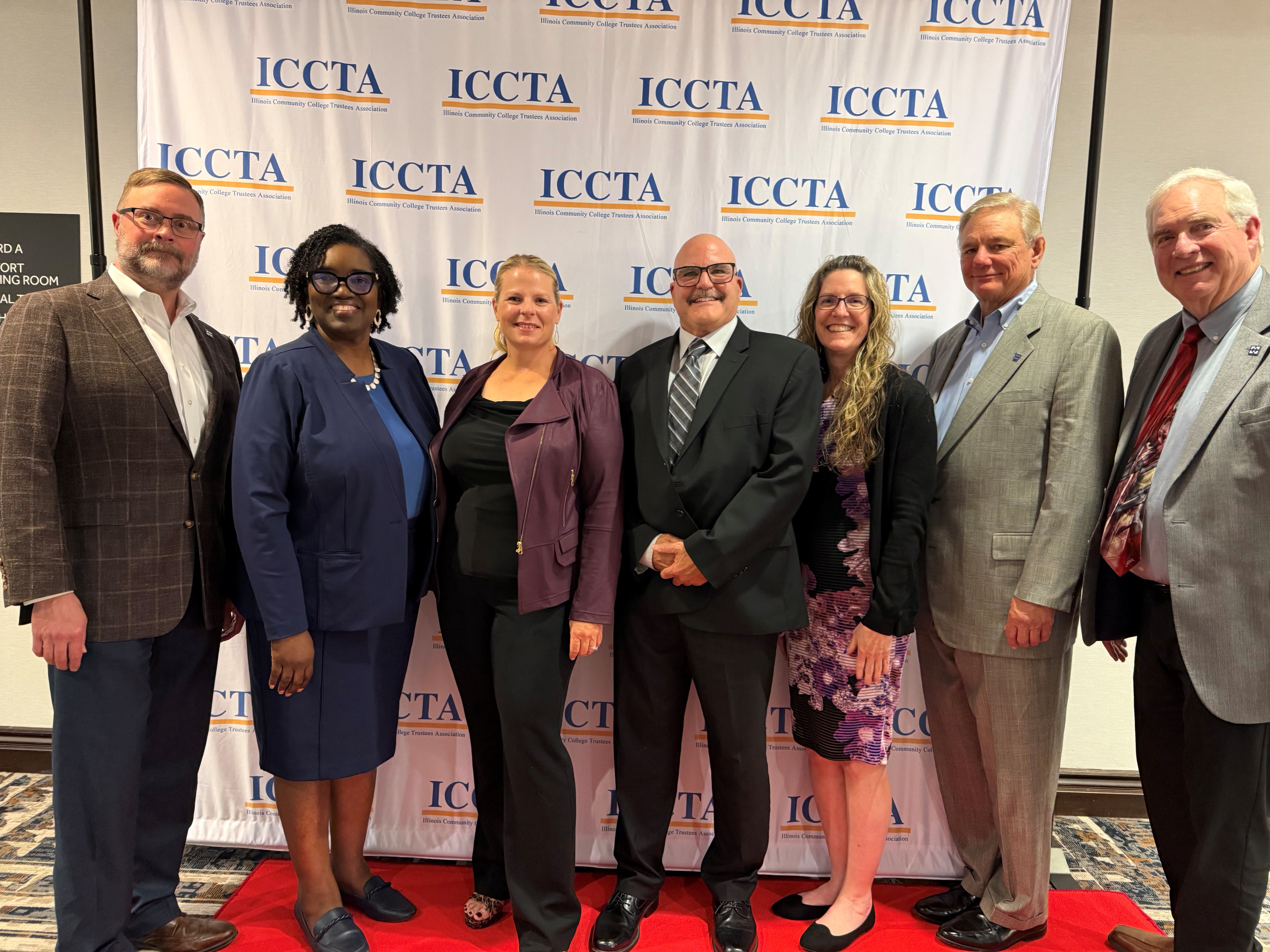 Group of Harper College representatives at the ICCTA Awards ceremony