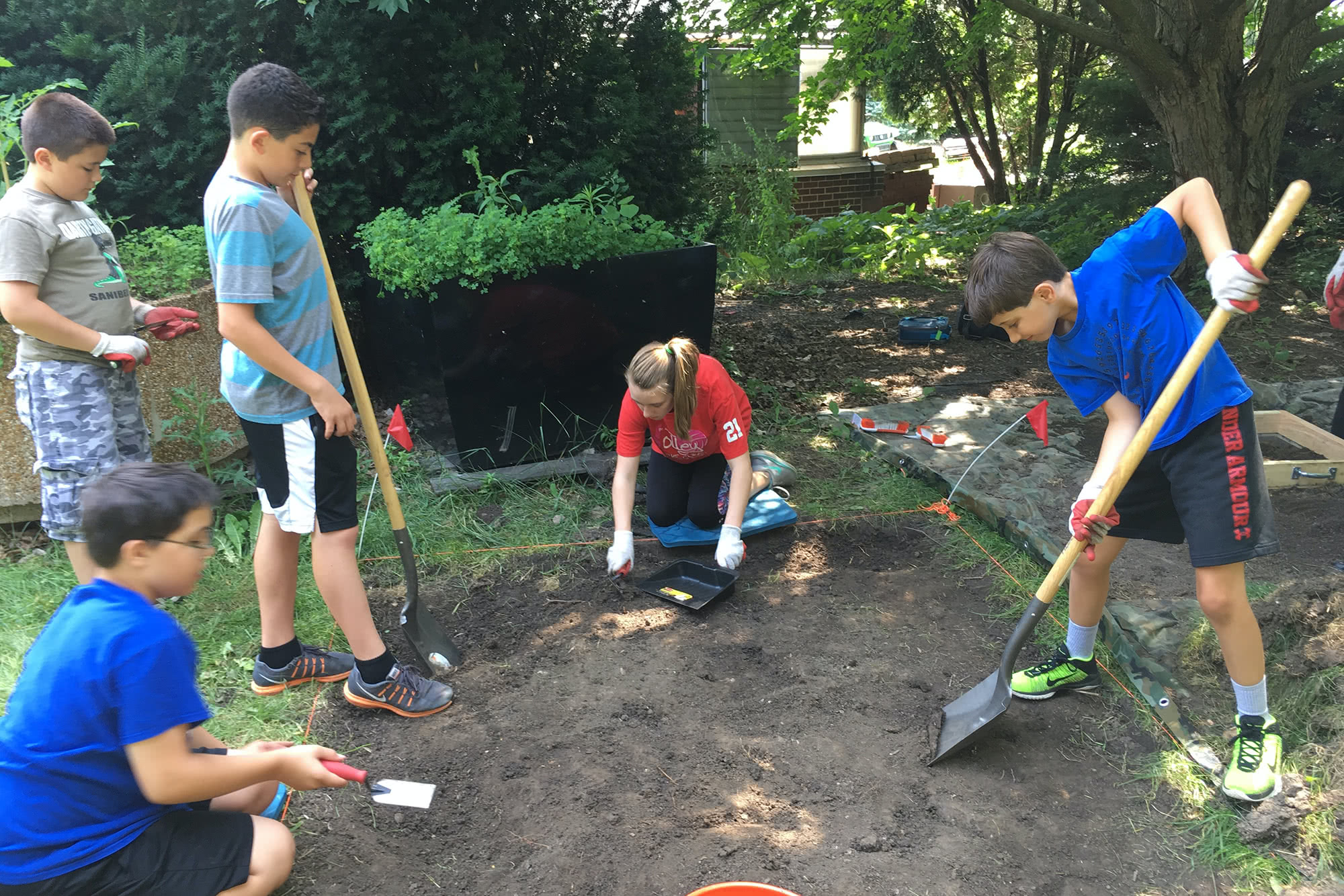 InZone campers on a digging excursion