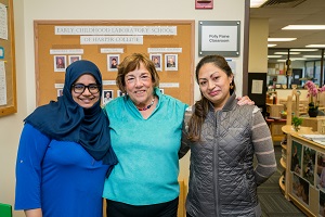 Jody Paine with scholarship recipients Sherry Baluch and Ana Sandoval