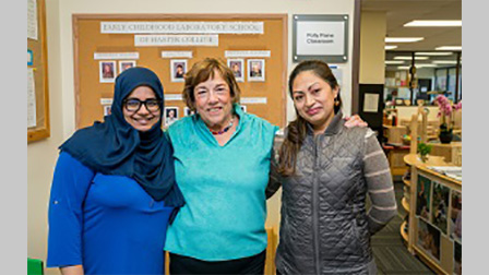 Jody Paine with scholarship recipients Sherry Baluch and Ana Sandoval