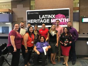 Harper students, staff and faculty at the Latinx Heritage Month kickoff