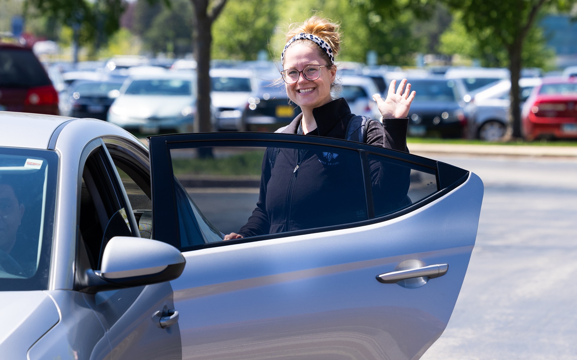 Karissa Olsen takes a discounted Lyft ride to get to and from Harper College.