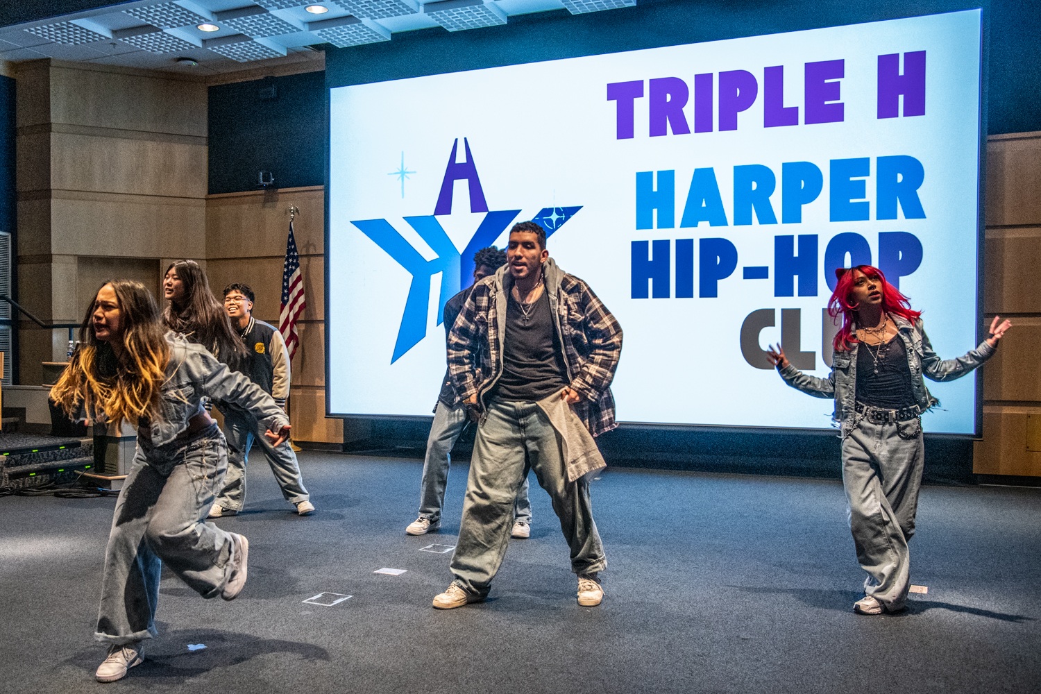Triple H Hip-Hop Club MLK Celebration Dancers from Harper College's Triple H hip-hop club perform during the Dr. Martin Luther King Jr. Celebration in 2025.