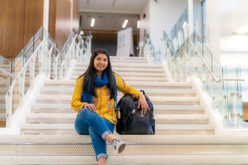 Meha Patel in the library