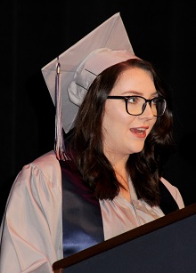 Michaela Farwick delivers speech