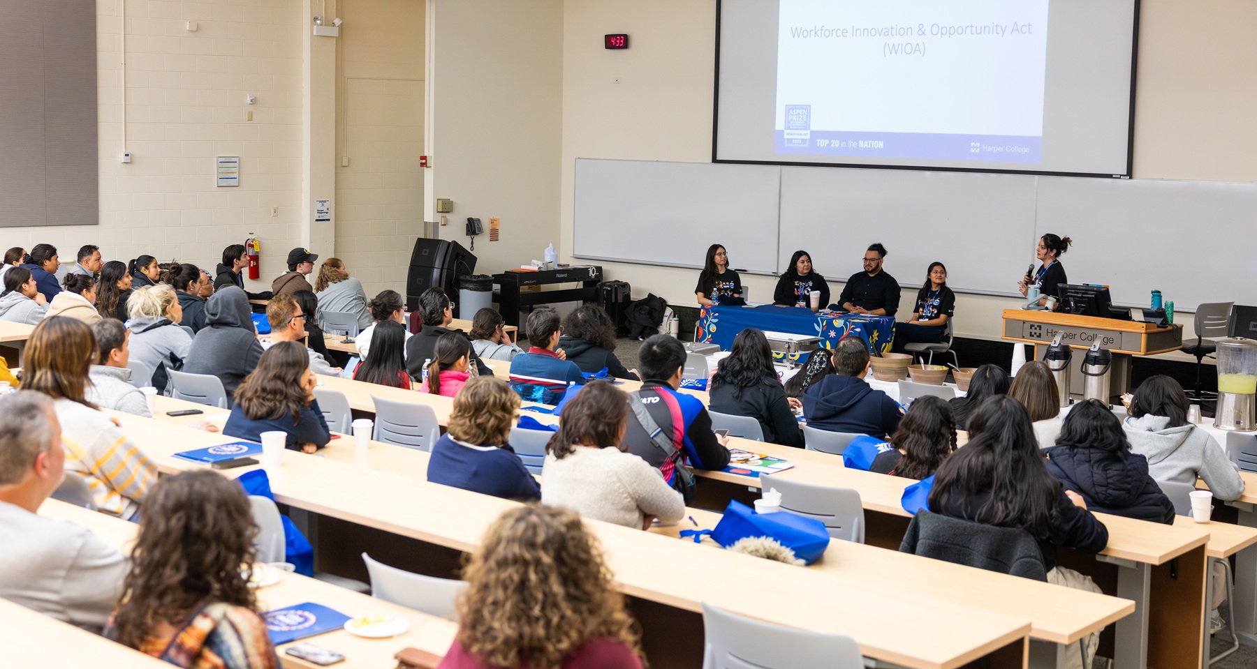 Students attend a PASO information session
