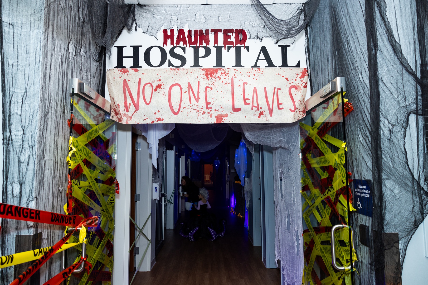 The entrance to Harper's Haunted Hospital is pictured
