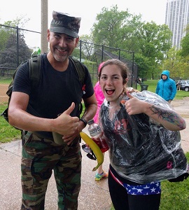 Victor Del Vecchio and Katie Lea Coy all smiles after the march