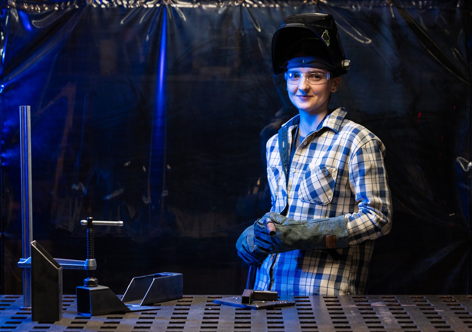 Katsiaryna Piatsevich in the welding lab