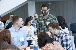 Harper College and Zurich apprentices are recognized during a reception