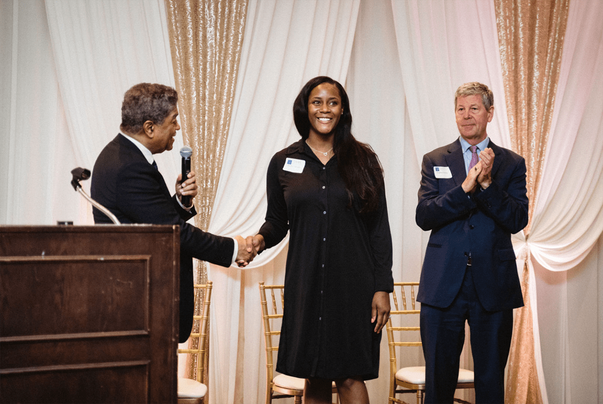 Student Daisha George being awarded at the Judges Awards Ceremony