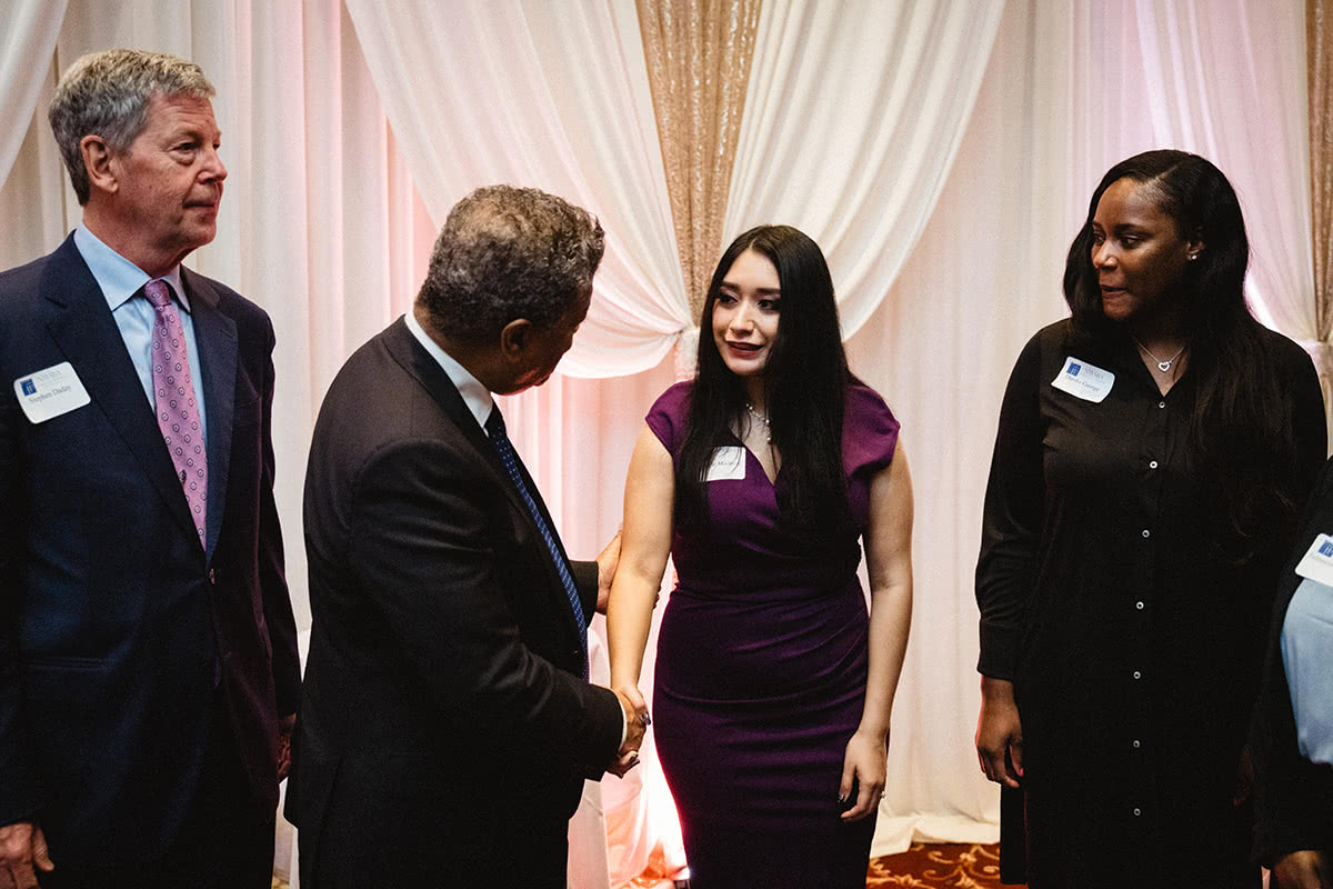 Student Jennifer Machuca being awarded at the Judges Awards Ceremony