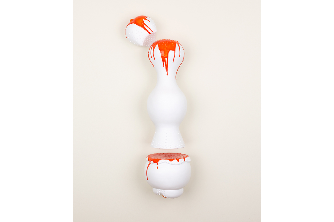 Nikki Renee Anderson, "Dreamy Pop" 2019, ceramic and acrylic, 31 x 10 x 7.5”