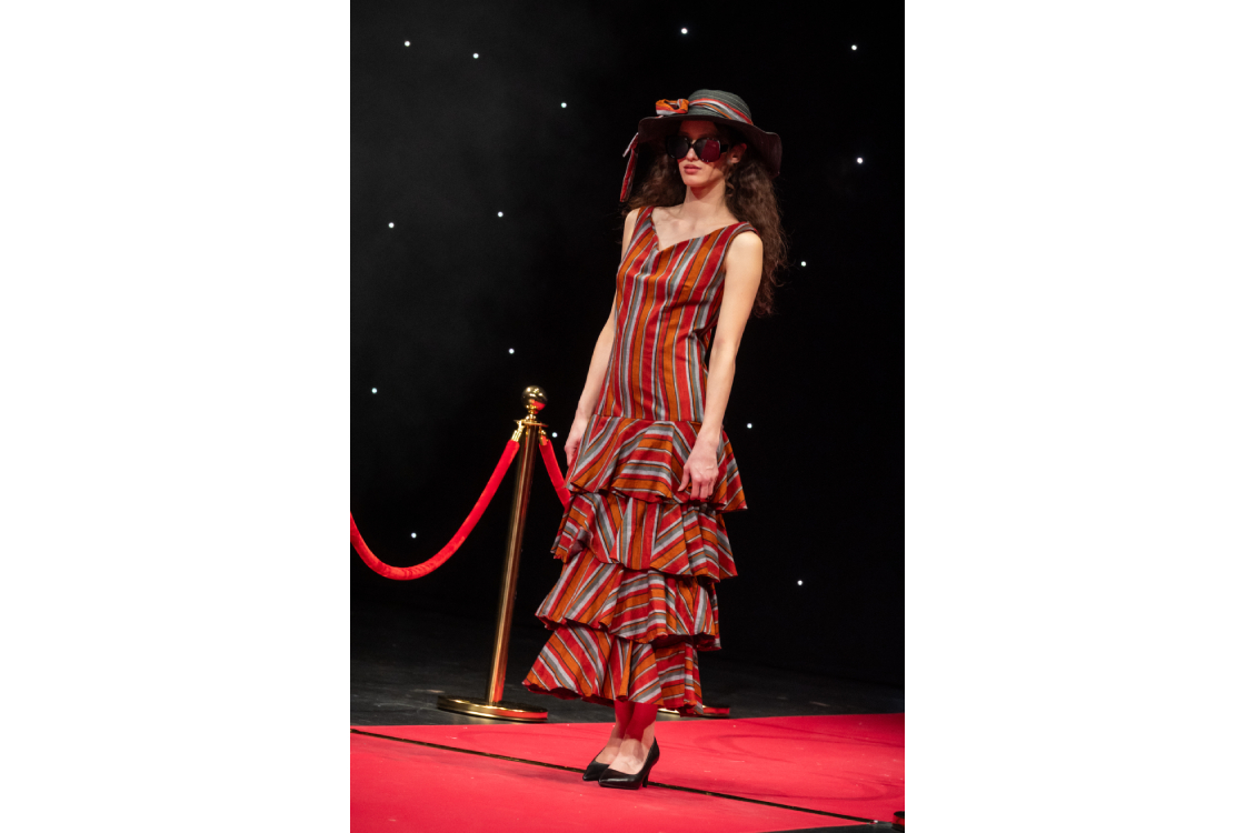 model posing on runway