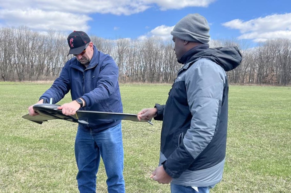 Faculty training with eBeeX drone. Busse Woods. Spring 2022.