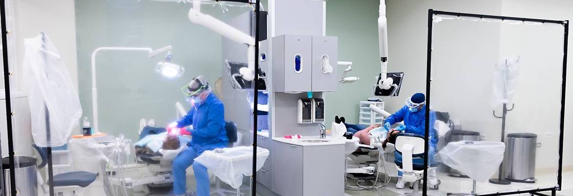 Dentists examining patient