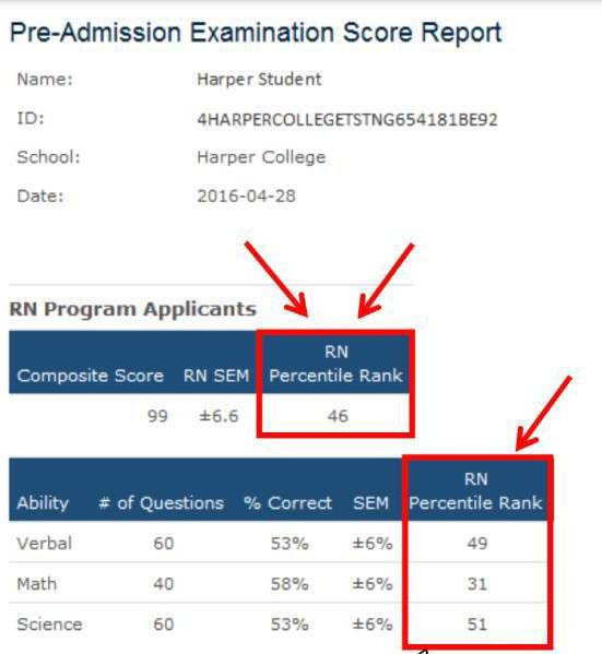 screenshot of nln score page