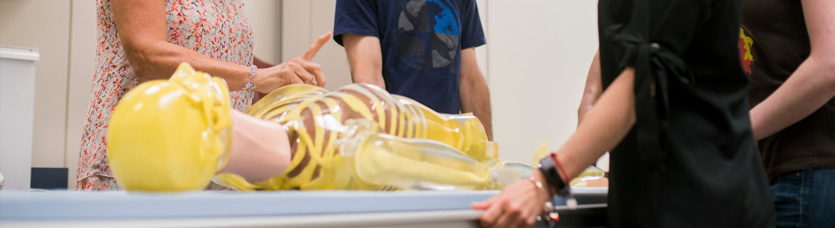 People viewing their hands using radiological technology