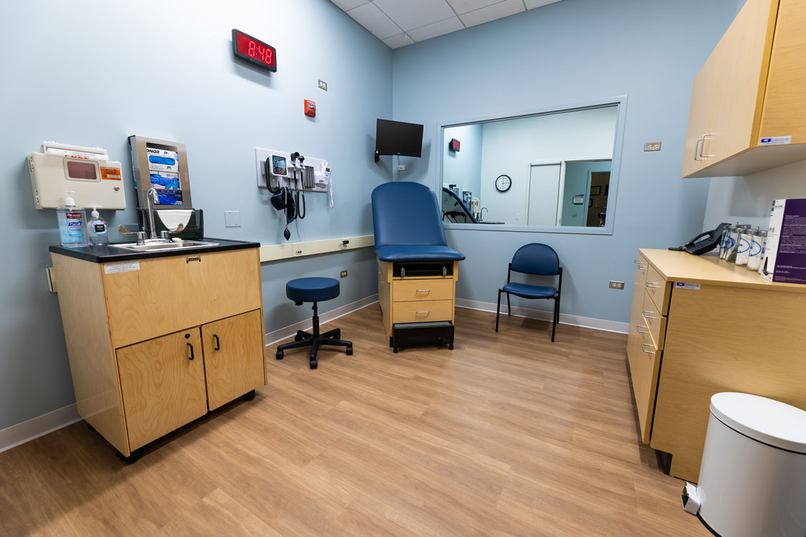 interior of an empty simulation doctor's office