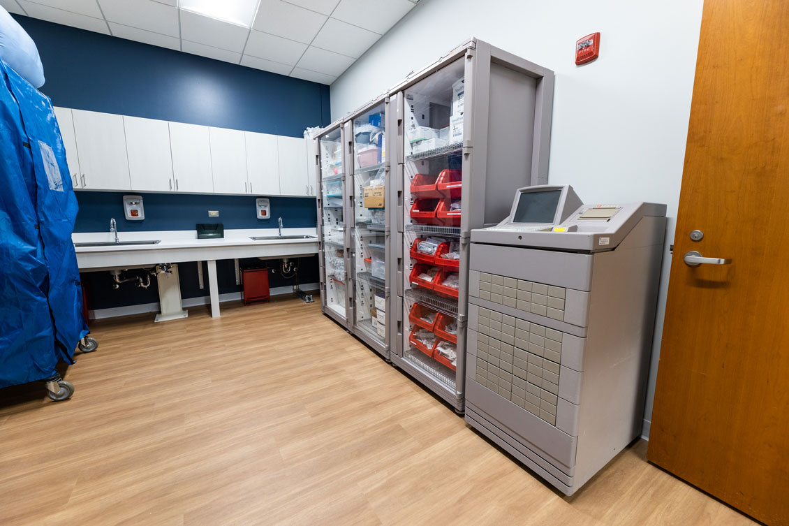 interior of a simulation hospital lab room