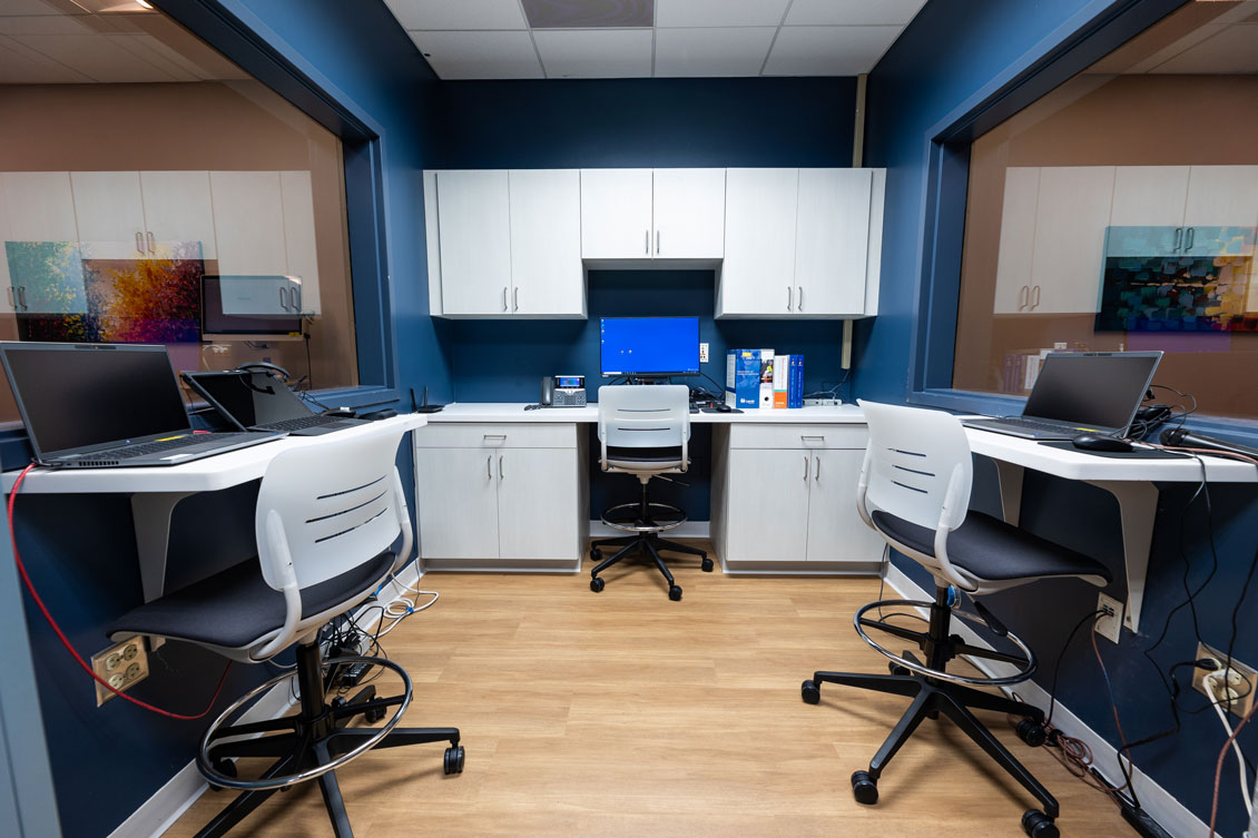 interior photo of a hospital reception desk