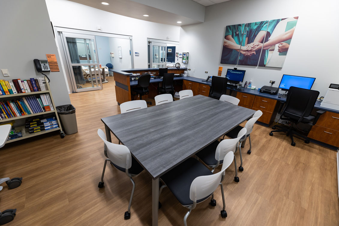 conference table at simulation hospital