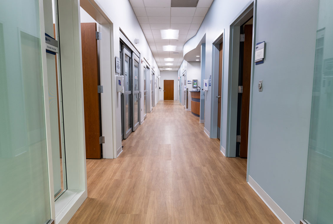 hallway view of simulation hospital