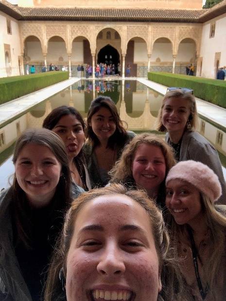 Group of students at the Alhambra in Granada, Spain